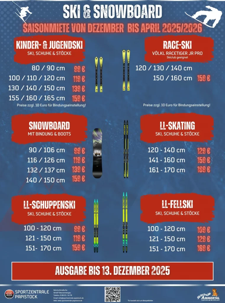 Kinderski Saisonmiete & Leasing 2025/2026 - Oberammergau